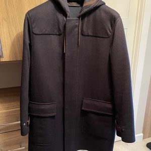 Ermenegildo Zegna Coat- NWT- $6,995- 50R - Peacoat, navy, hood.